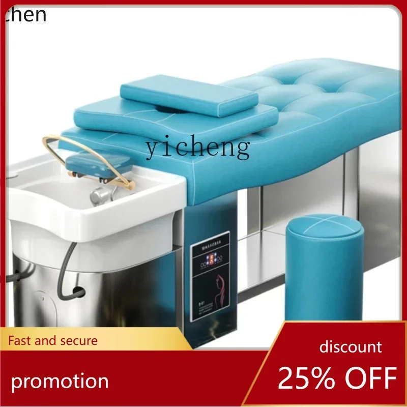 b7-17- High-End Ceramic Basin Steel Frame Thai Shampoo Chair Water Circulation Fumigation Head Treatment Bed