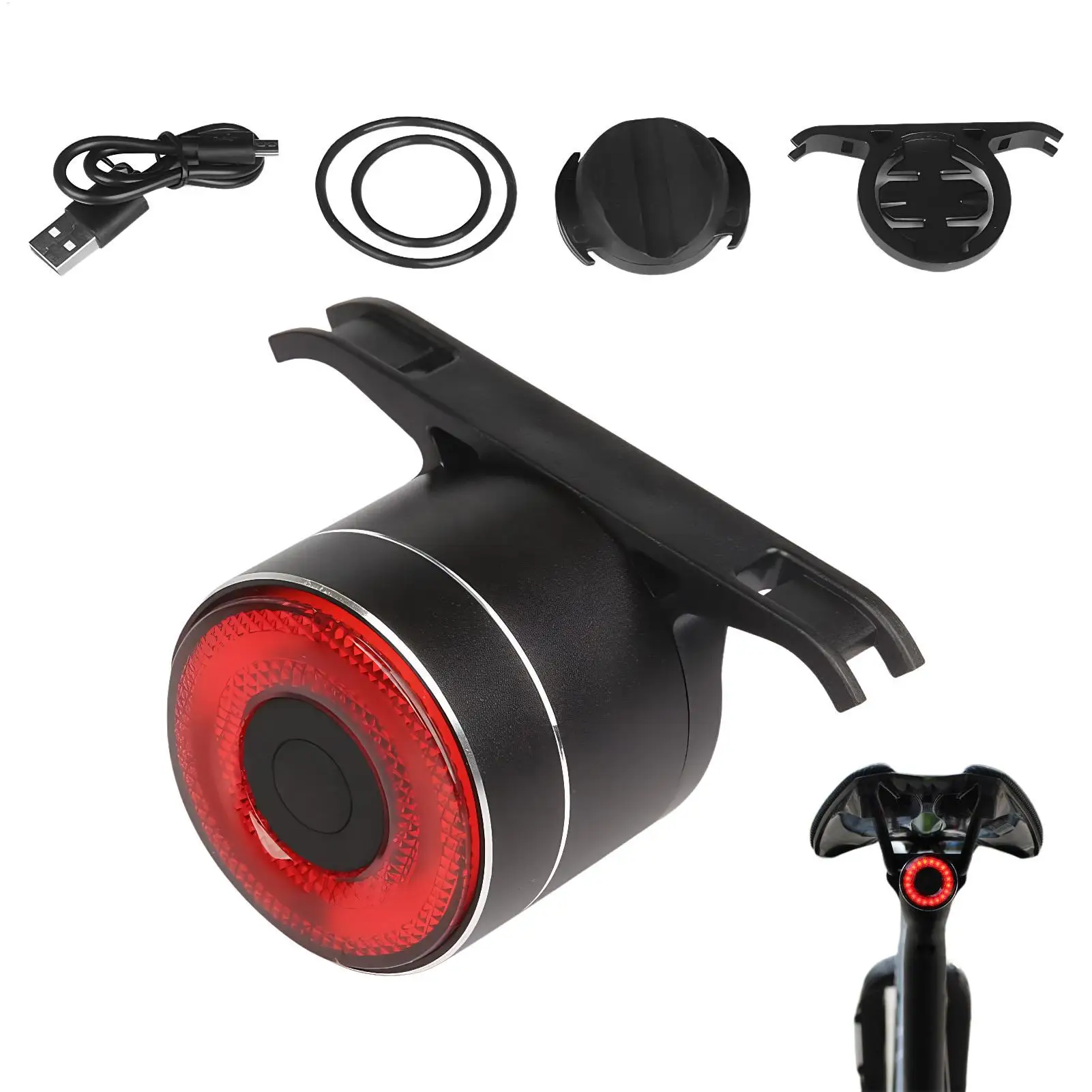Bike Rear Light Smart Bike Tail Sensing Light Waterproof Brake Sensing Lamp For Riding Mountain Road Daily Commuting Camping