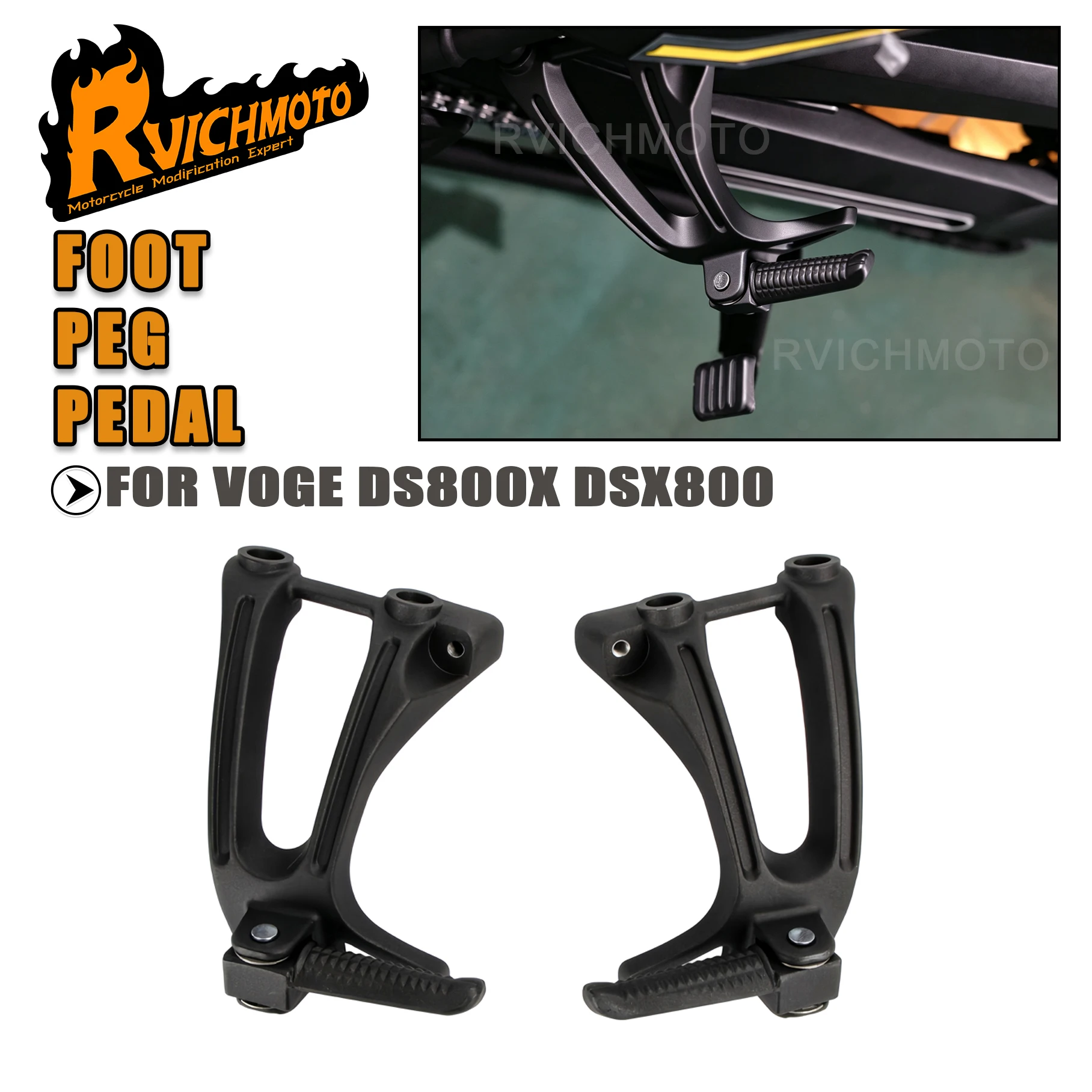 Für VOGE DS800X DSX800 Motorradzubehör Hintere Fußrasten Fußstützen DS800 X 800 DSX 800ds Rutschfeste Pedale Beifahrerpedale