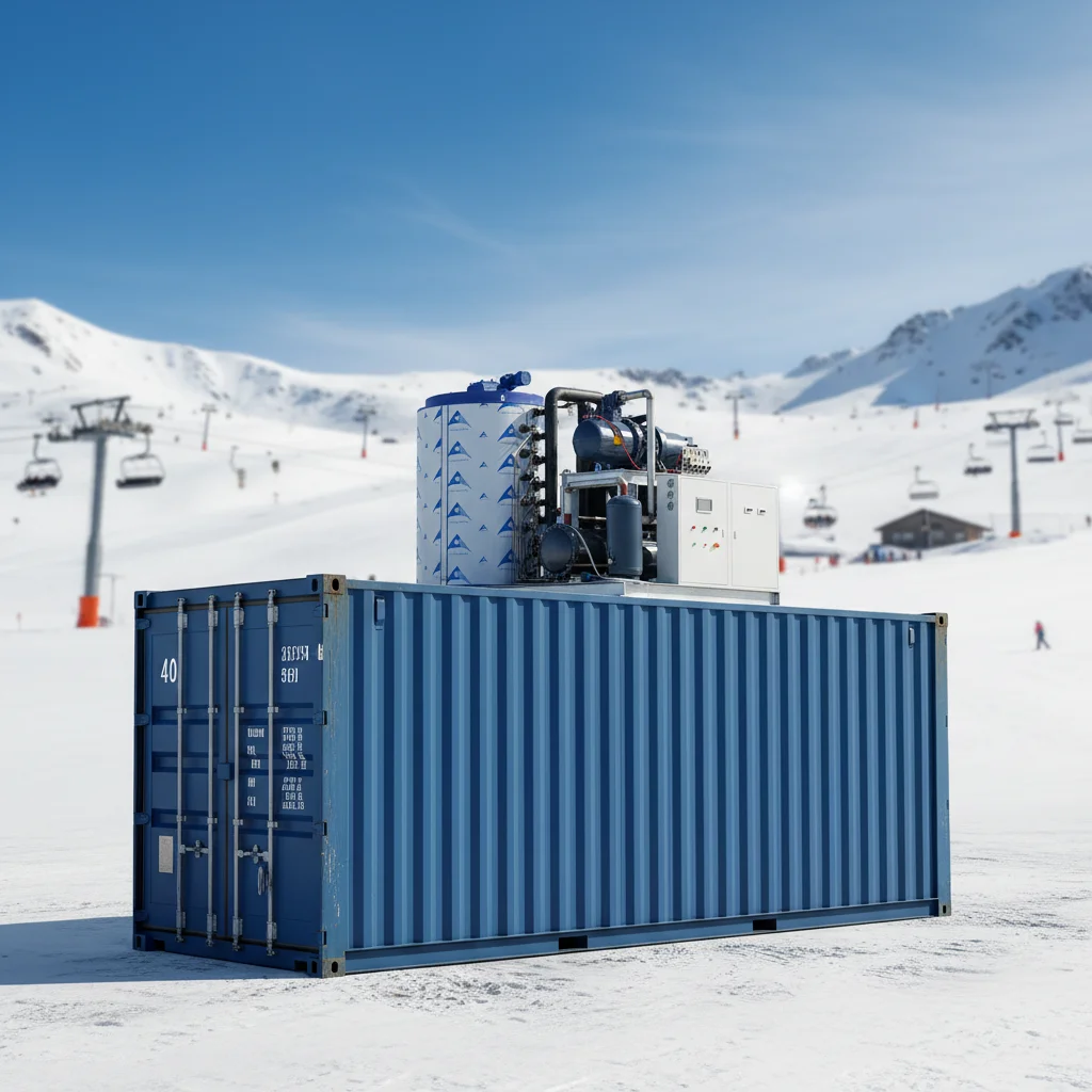 Ski Resort Ice Snow Solution 30Ton Flake Ice Generator Machine with Pump Solution