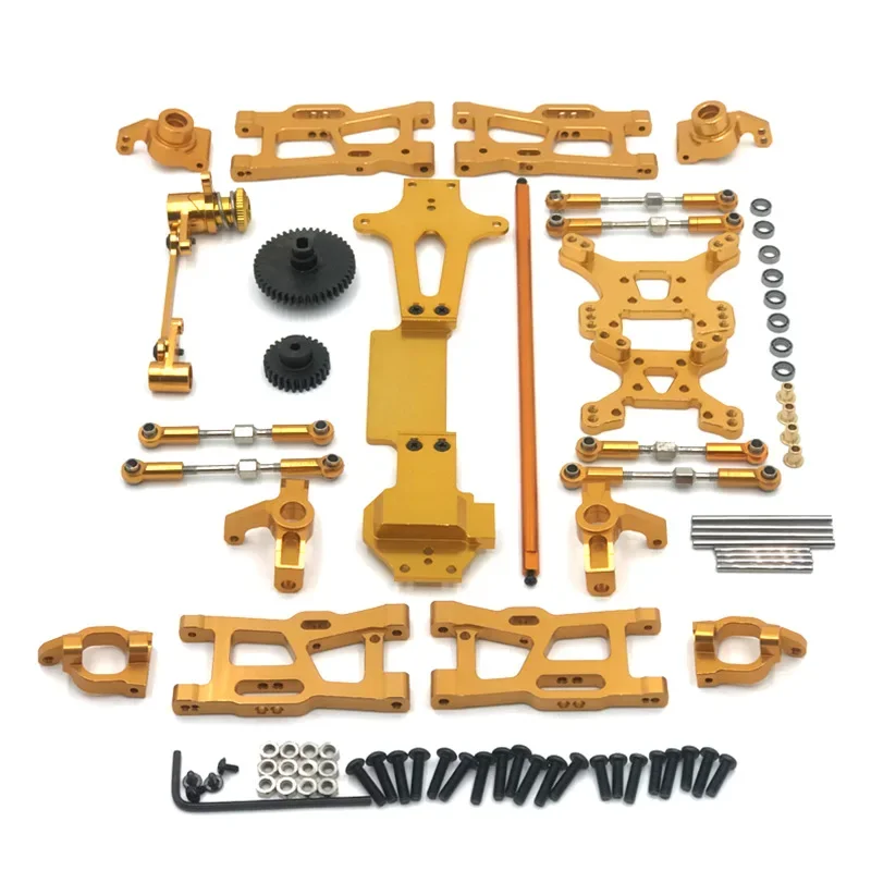 Wltoys 144001 Metal Upgrade Parts Kits Swing Arm Link Rod Steering Block for Wltoys 144001 144002 144010 1/14 RC Car Accessories