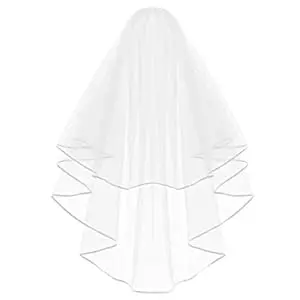 Véu De Casamento Curto Para Mulheres, Monocromático, Edge Center, Noiva Headpiece, Acessórios De Cabelo De Festa, Véu, Fita Pente, Tule