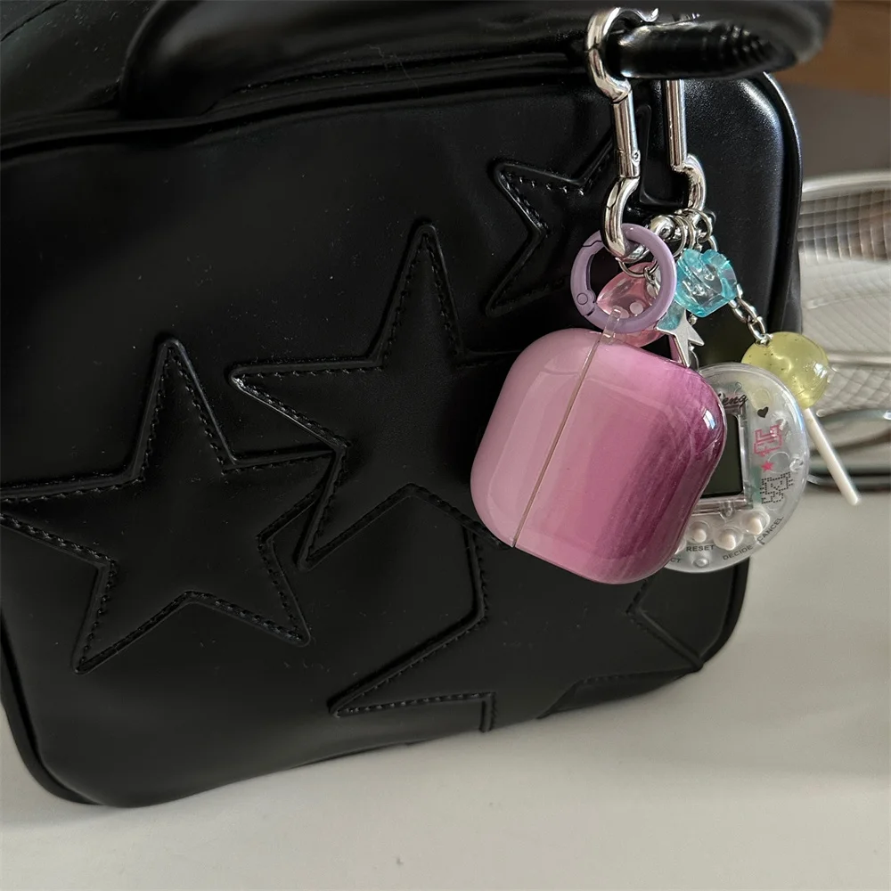 Gradient Pink purple Cute Headphone Case For Airpods Pro 2 4 3 Cover TPU Silicone Headset Charging Case For Airpod 4 Generation - view 4