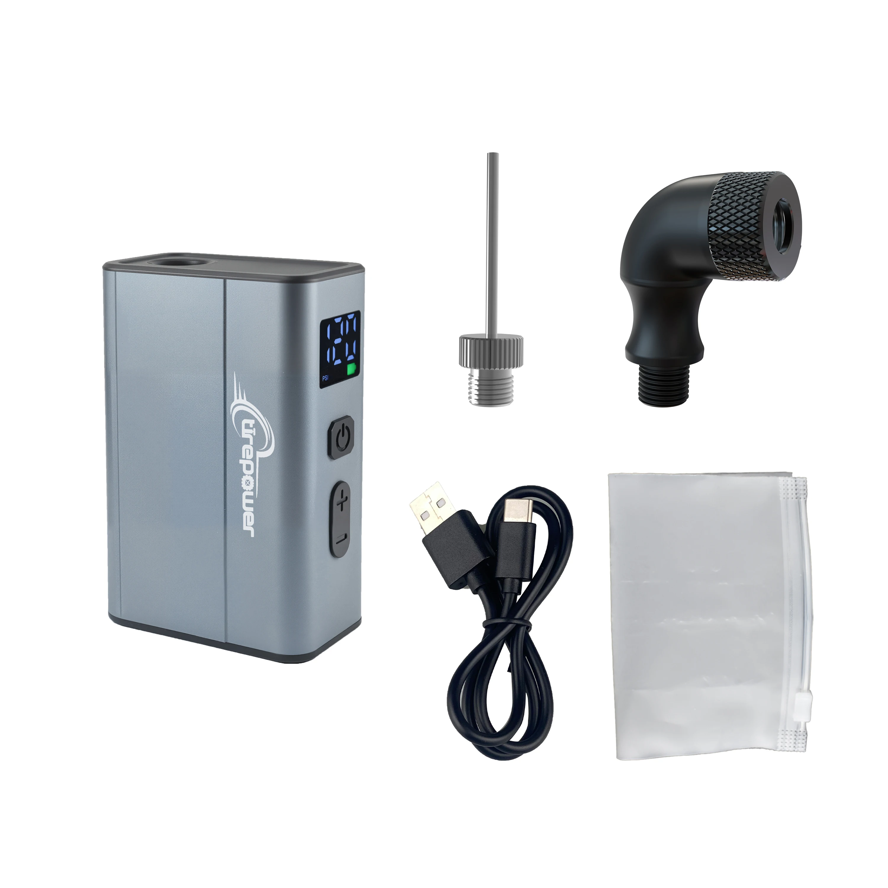 

Electric Bike Tire Pump 120PSI Tiny Air Pump with Auto Stop Bicycle Inflator with Presta Schrader & Clik Valve for Various Bikes