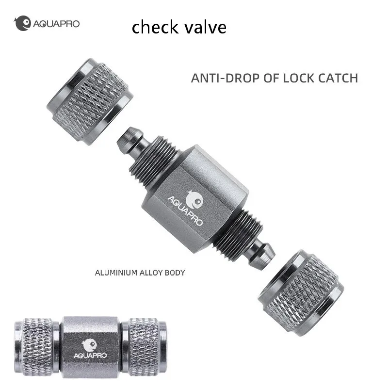 CO2 Aluminiumalloy Check Valve Aquarium Accessories Fish Tank Supplies Equipment Akvarium Checker Terrarium Fishbowl Cylinder