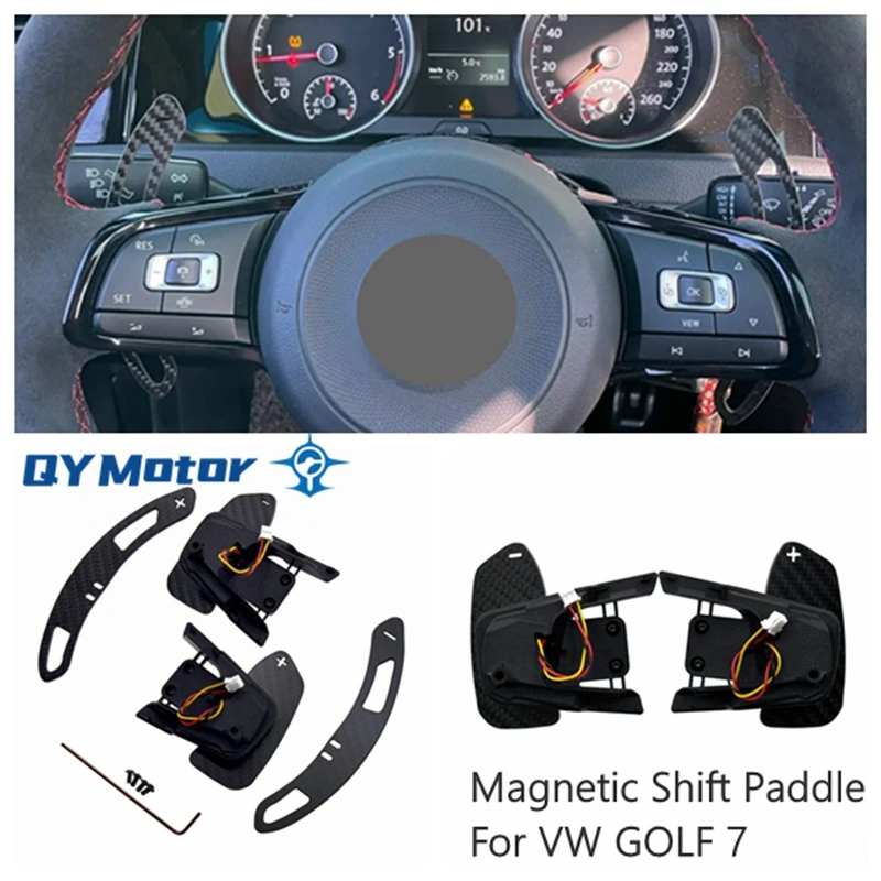 

Carbon Fiber Steering Wheel Magnetic Shift Paddle Shifter For VW GOLF 7 GTI R GTE GTD POLO 6C GTI 1.8T Jetta GLI MK7