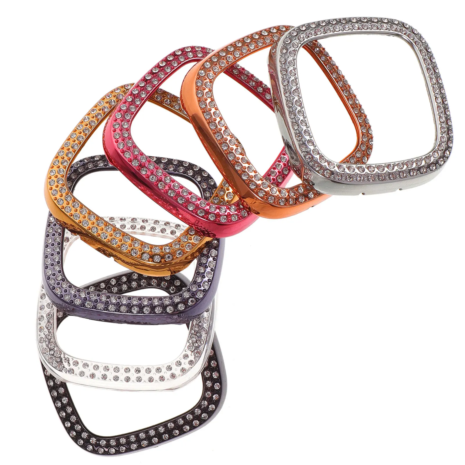 

7Pcs Rhinestone Inlaid Tpu Watch Cover Protective Smartwatch Case Compatible for Fitbit 3 Sense Full Cover Watch Shell