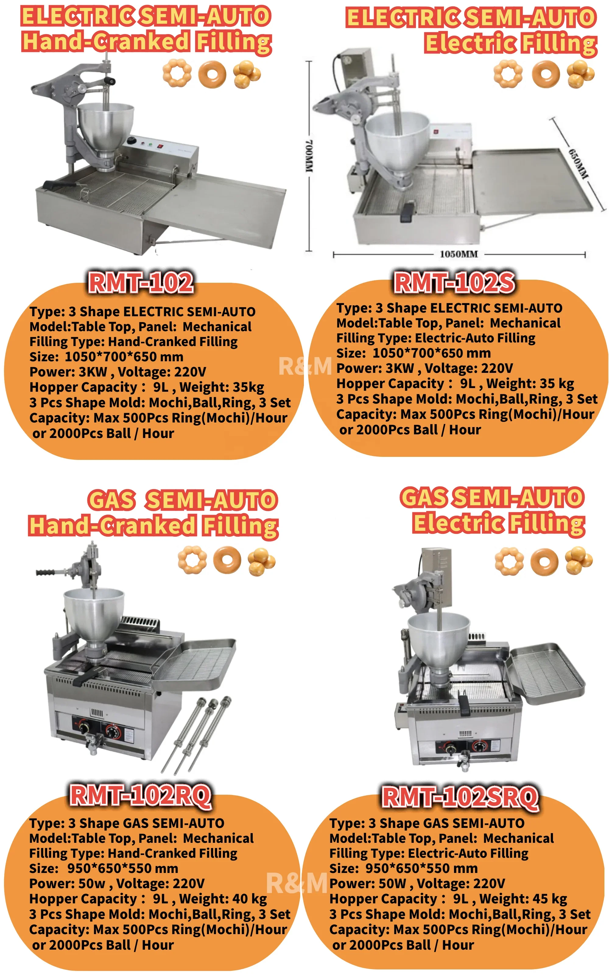 Electric semi-automatic donut oil fryer