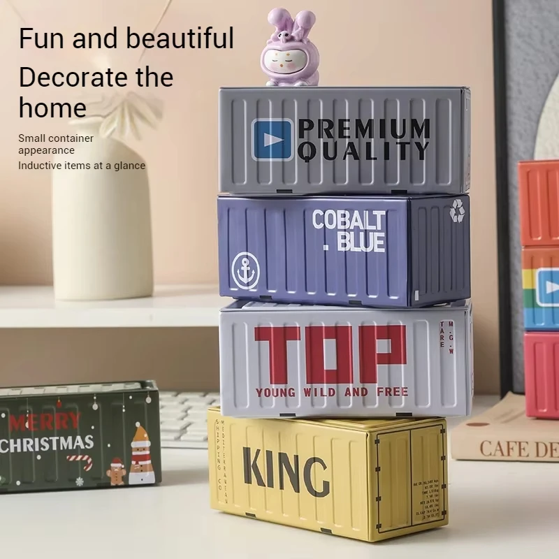 Compact Iron Storage Container Creative Desktop Organizer Office Supply Tube Office Desk Organizer Metal Box Mini Container ﻿ view 3