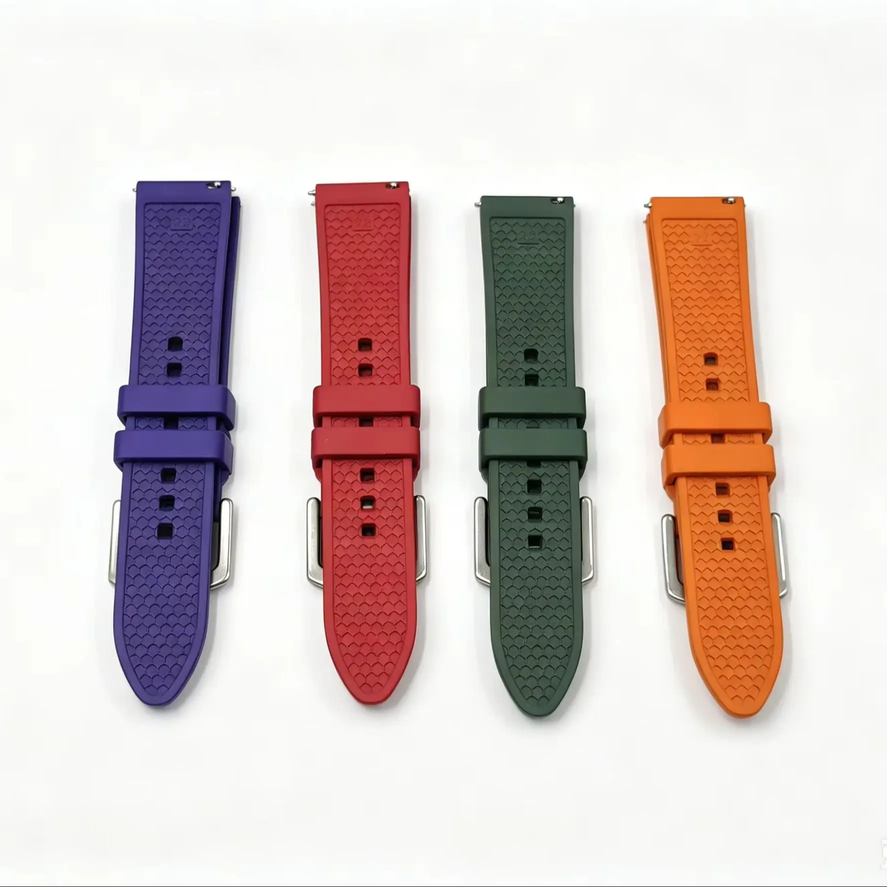 New FKM Rubber Watch Strap for apple HUAWEI 22mm 24mm Quick Release Business Sport Smart Watch Band Waterproof Sweat-proof