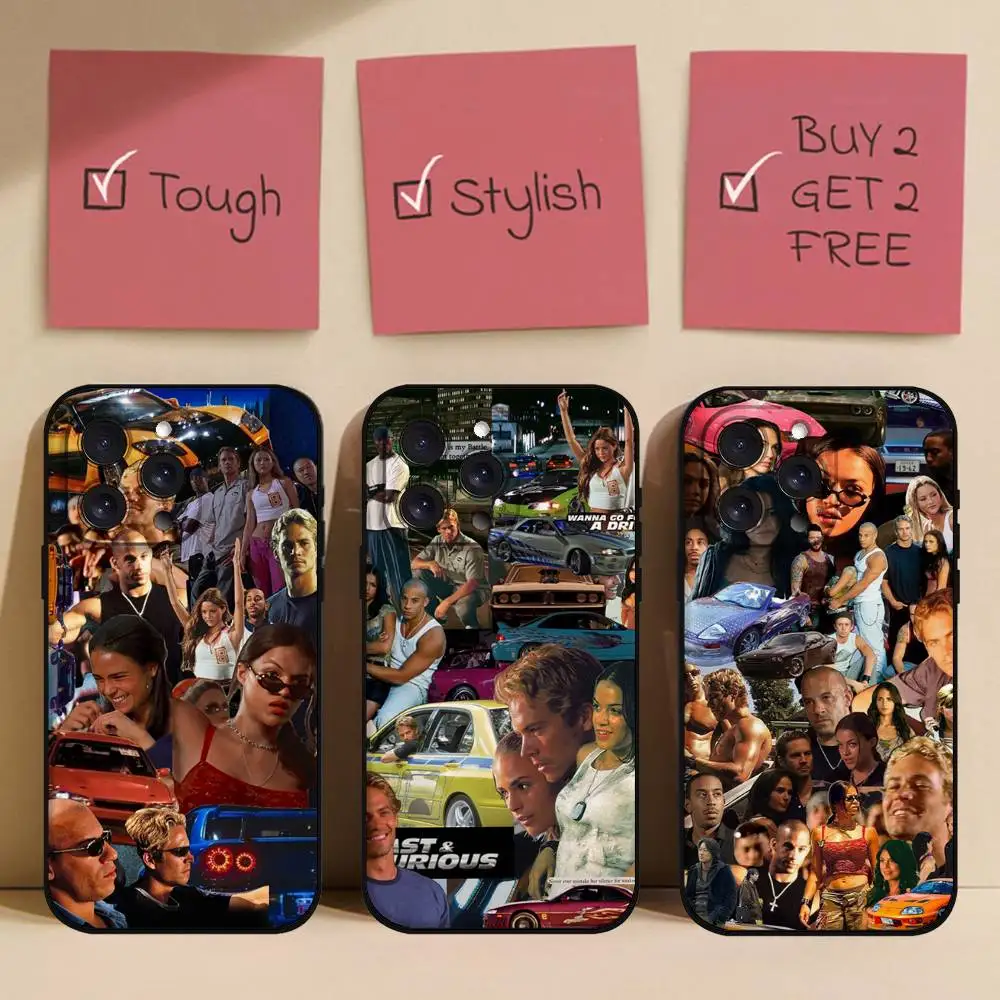 Custodia per telefono Fast Furious per IPhone 17 16 12 Mini 6s XS X 7 8 SE 15 Pro Max 16 Pro 11 Pro Max XR 14 13 Pro Nero
