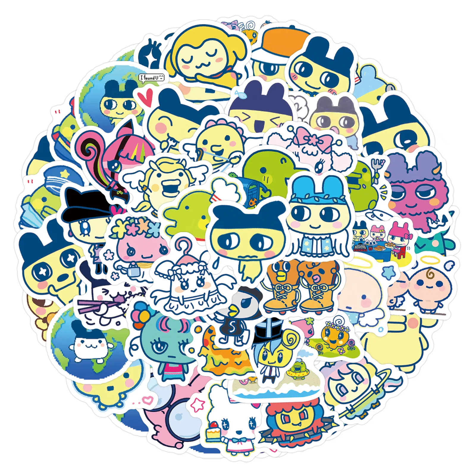 100 Stück Neue Tamagotchi Graffiti-Aufkleber, Dekorative Notizbuch- und Gepäckaufkleber, DIY Cartoon-Sticker für Kreative Projekte – Detail 2