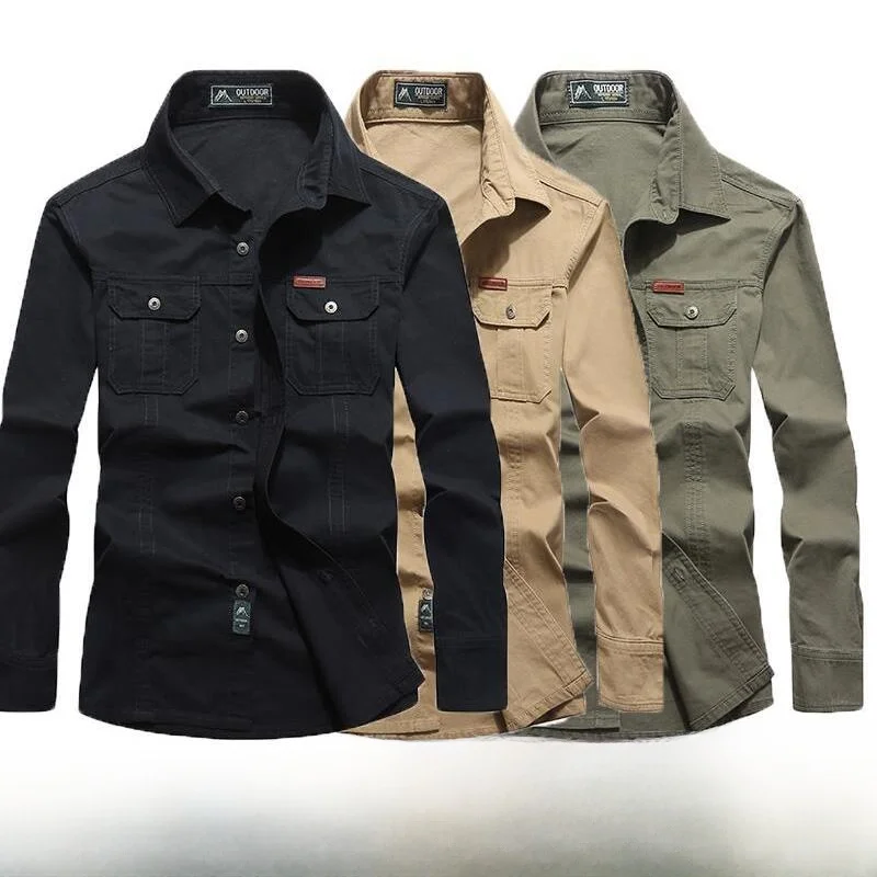 

Men's Casual Cotton Long Sve irt Middle-aged And Young plus Size Comfortable Fit Classic Color Inner Wear