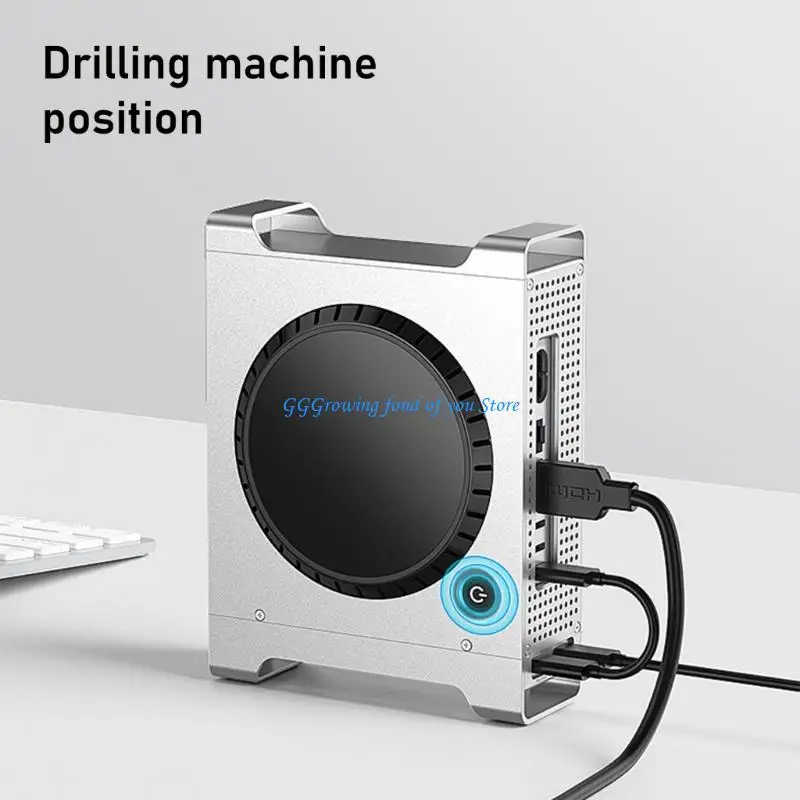 

H9EB Space Saving Aluminum Stand Dock For Mini Computer NVMe Solid Disk Enclosure