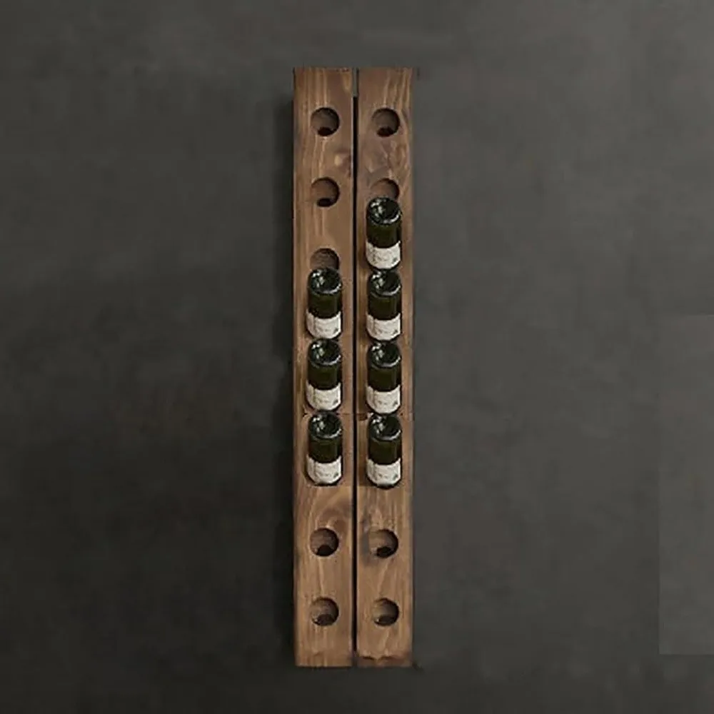 Wall Mounted Wine Rack Solid Wood Riddling Display Shelf for Home Bar Kitchen & Dining Room Space Saving Storage Holder