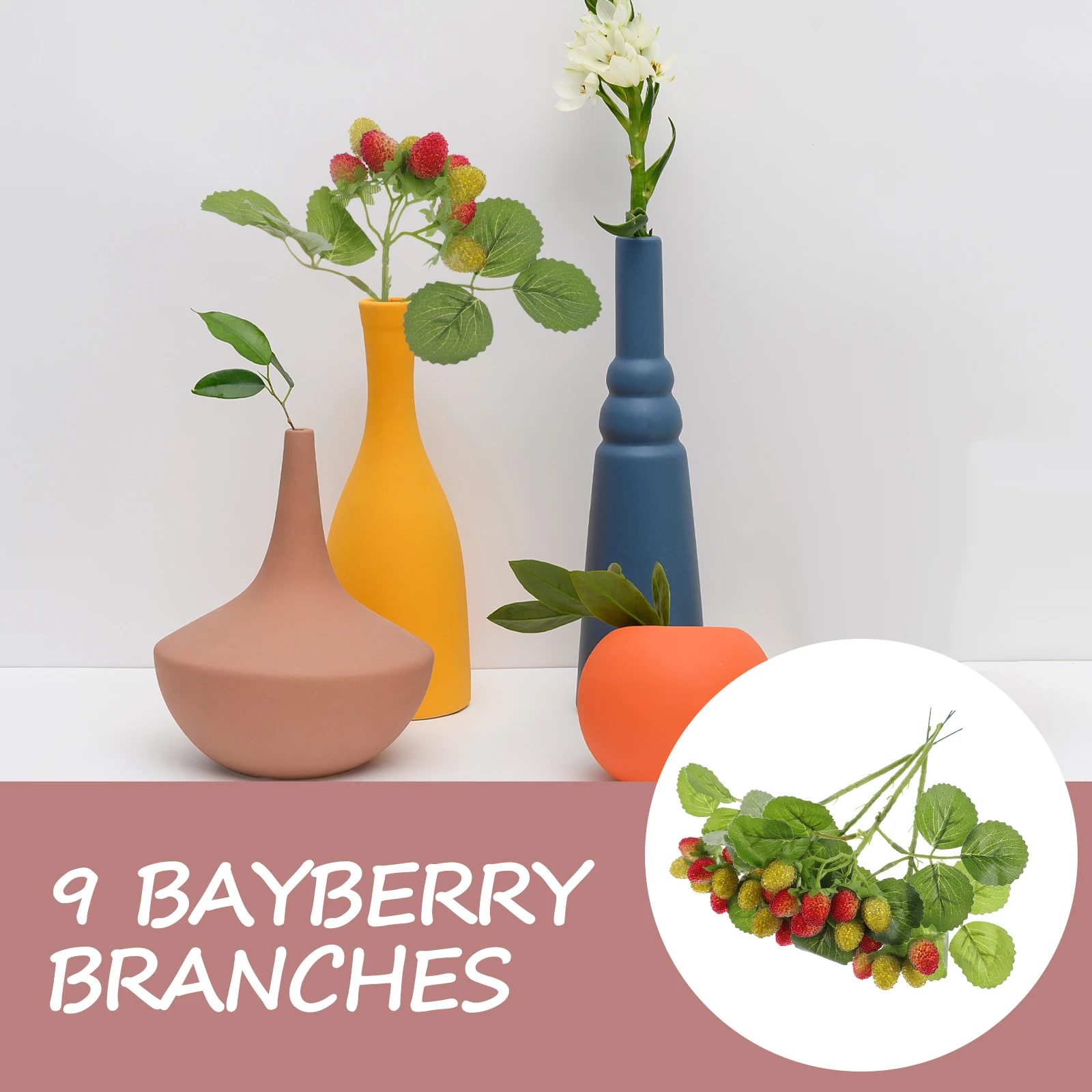 

4pcs Lifelike Red Photo Props Berries Home Decor Simulation Waxberries Craft Props Fake Fruits Models