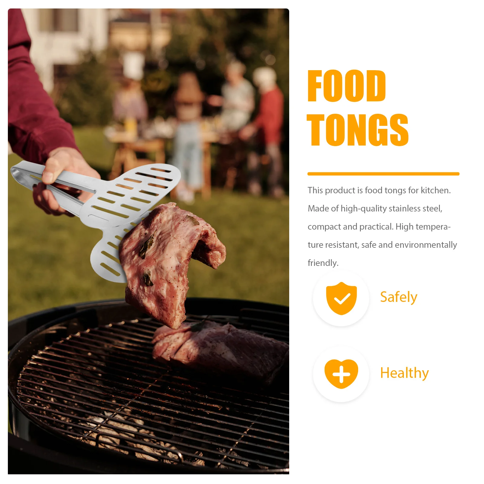 

Stainless Steel Food Clip Tong Exquisite Mirror Polishing Smooth Edge Kitchen Serving Tongs for Fish Burgers Eggs Cakes Buffet