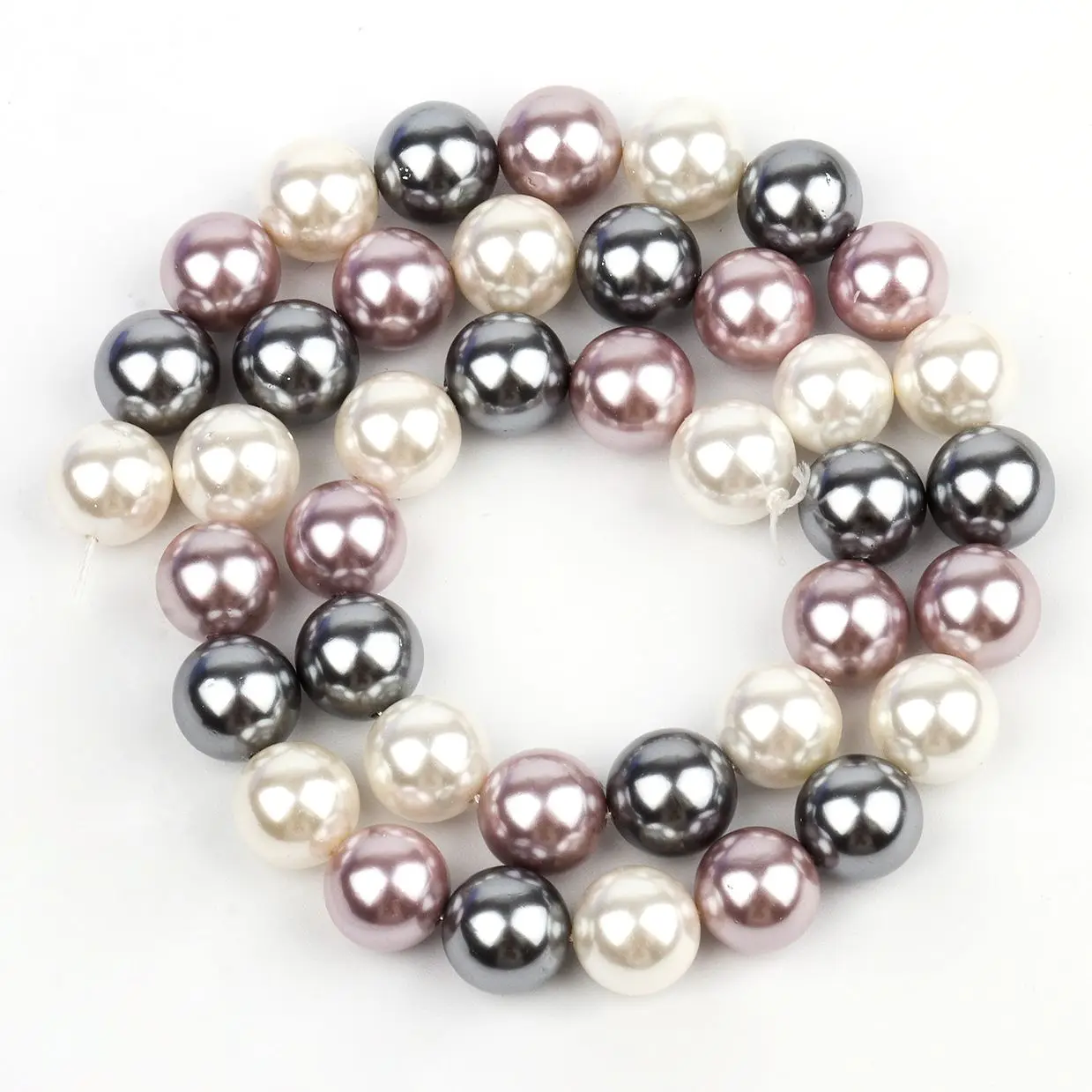 3 Colors Natural Freshwater Pearl Beads Smooth White Gray Purple Loose Spacer Pearls Beads For Jewelry Making DIY Bracelet