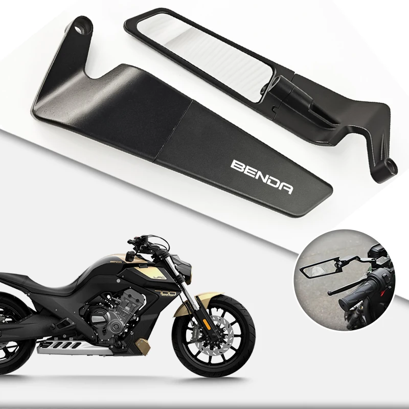 Anti-Vibration Alloy Motorcycle Mirrors Quick Installation For BENDA Chinchilla 300 450 LFS700 LFC700 BD400 BD500 LFC Convex