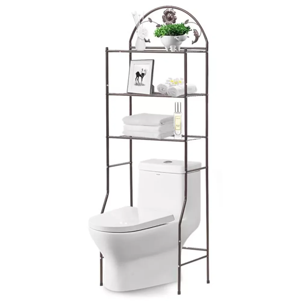 Over the Toilet Storage Rack 3-Tier Bathroom Space Saver Organizer Cabinet Rack Metal Stand Shelf