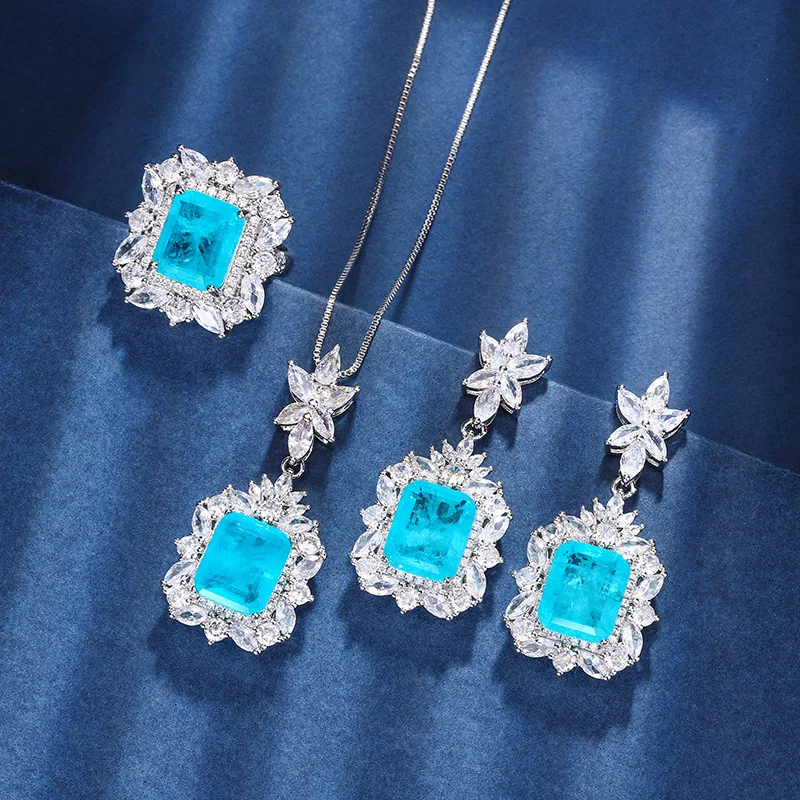 

New Jewelry Gold Plated Paparai Ba Vintage Square Set Female 10*12