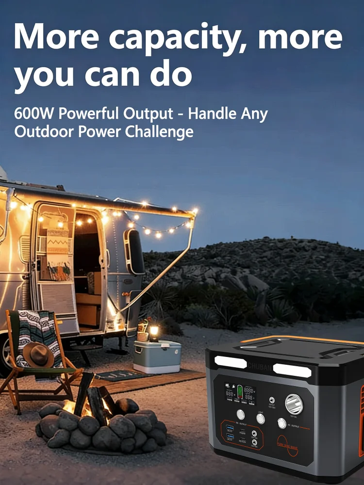 600W Tragbare Powerstation AC 220V Solargenerator Outdoor-Notladestation für Wohnmobil Camping Reisen Stromausfall