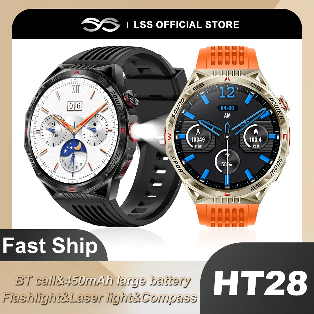 

2024 Outdoor Compass Smartwatch for Men Wireless Bluetooth Phone 1.85inch Heart Rate Monitor Sleep Tracker Watches