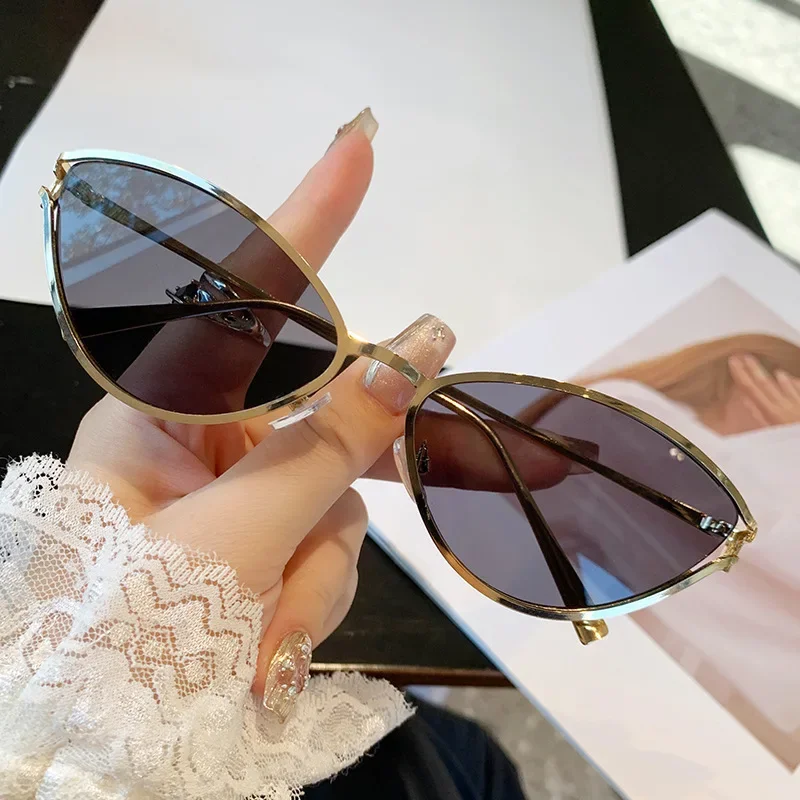 2024 New Triangle Cat Eye Sunglasses Hollowed Personalized Fashion Women Metal Sun Glasses for Street Photography