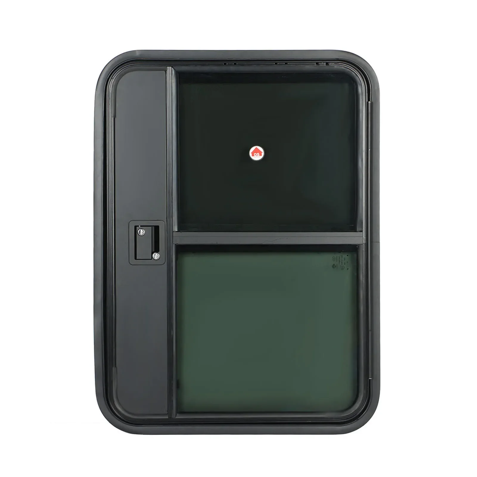 

RV Camper Door Tear Drop Tempered Glass Tinted Sliding Window Full Sealing Trailer Door with Insect Net Safe Lock RV Window Door