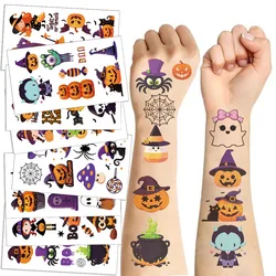 10 fogli di zucca di Halloween autoadesivo del tatuaggio temporaneo falso tatuaggio braccio mani corpo Waterdichte Tatouages versare regalo giocattolo per bambini