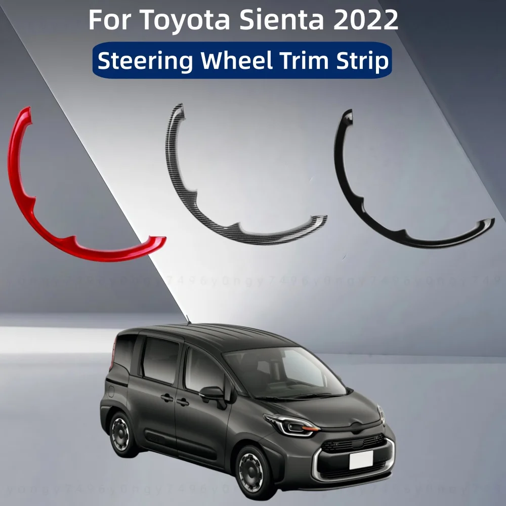 

Car Upgrade Styling Carbon Steering Wheel Trim Strip For Toyota Sienta 2022 Glossy Black Modification Decoration Accessories
