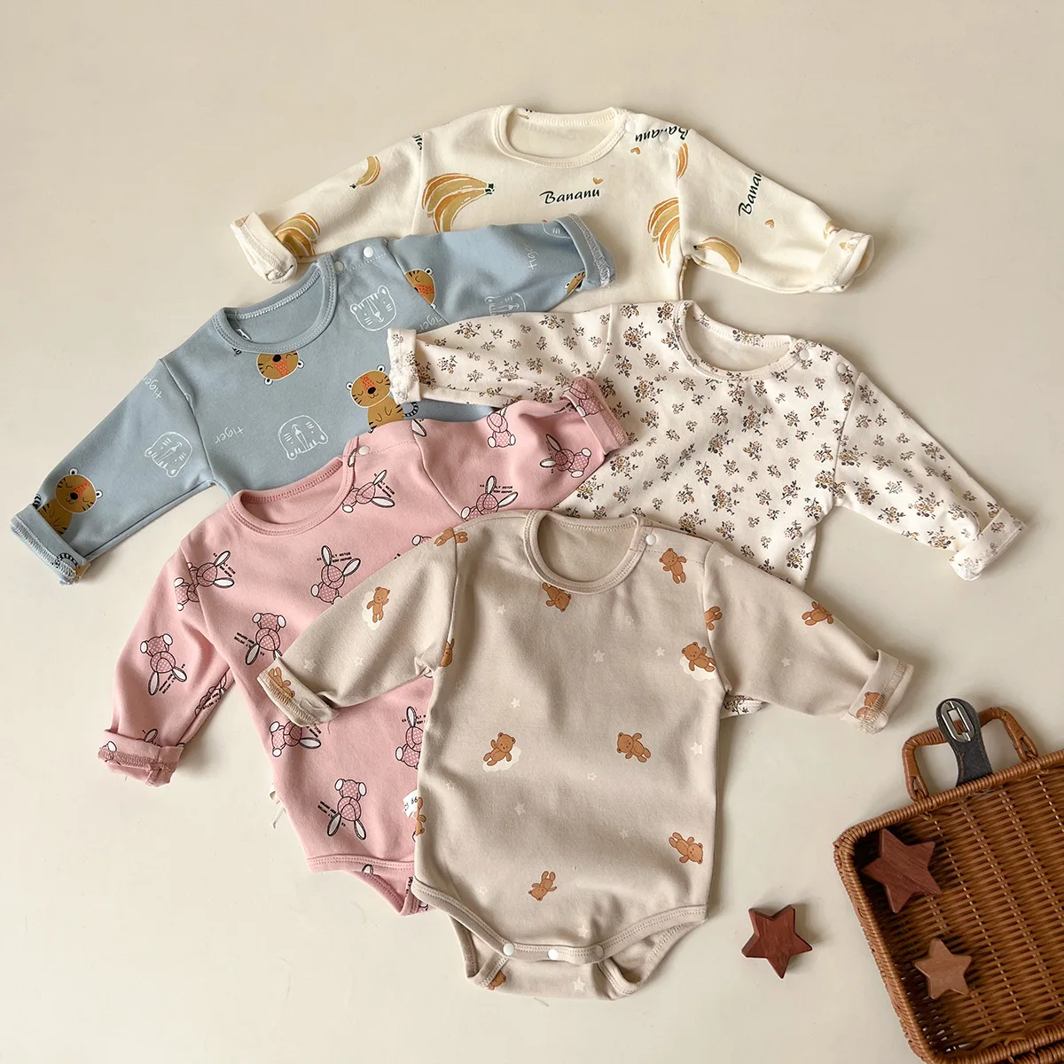 

2025 Autumn New Baby Long Sleeve Bodysuit Boy Girl Newborn Fashion Cartoon Print Jumpsuit Infant Cotton Casual Clothes 0-24M