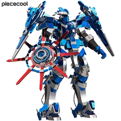 Piececool 퍼즐 3D 금속 모델 키트 블루 Mech DIY 장난감 지그 소 퍼즐 생일 발렌타인 데이 선물 청소년을위한