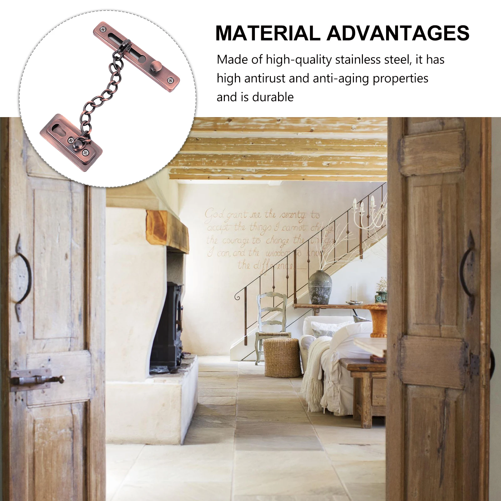 

Anti-theft Door Bolt Heavy Duty Chain Lock Guard Latch Padlock Stainless Steel Security