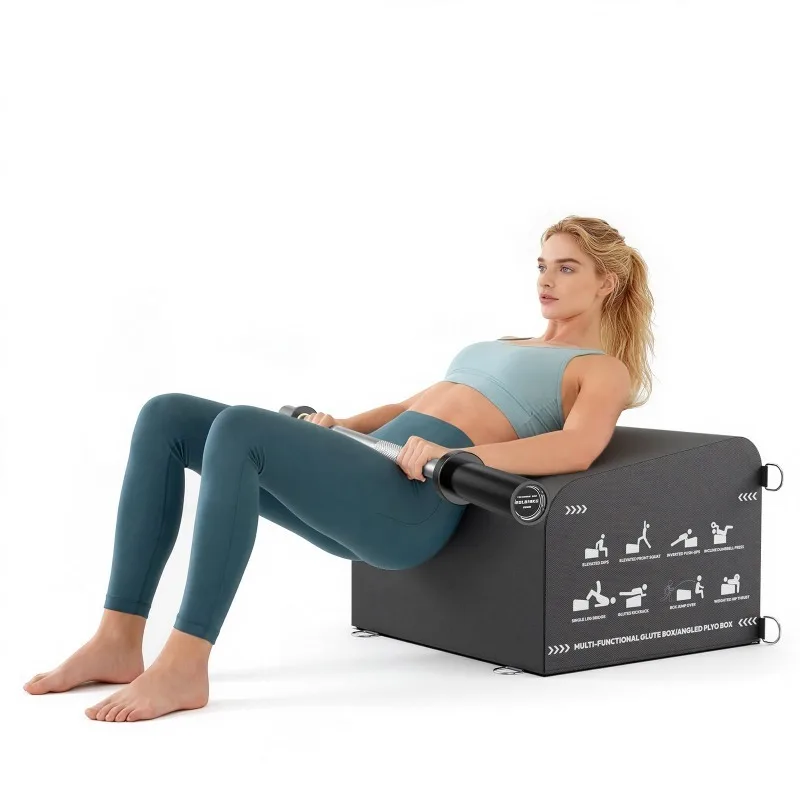 Hip Thrust Box Multifunctional Angled Glute Box for Hip Strength Ab Workout