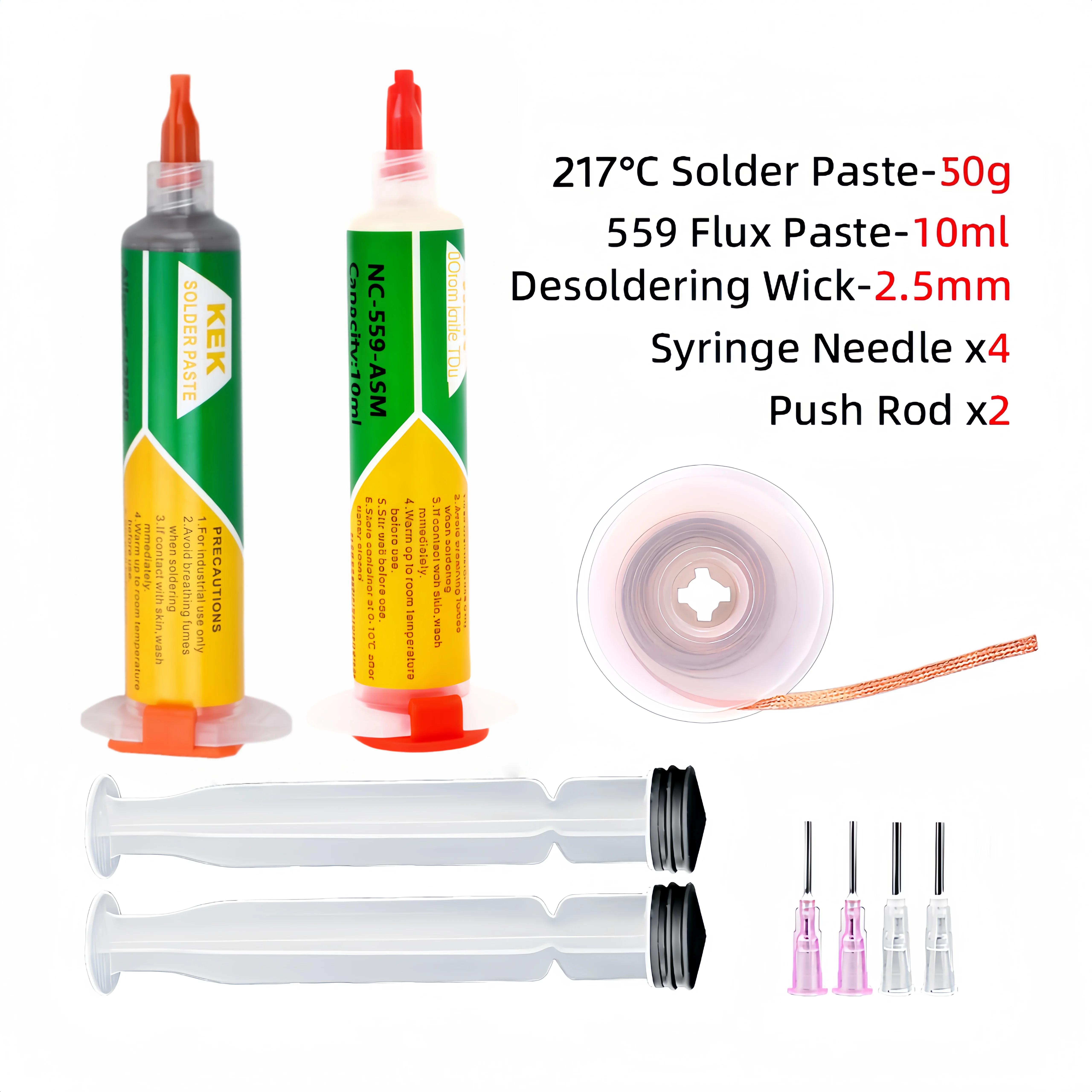 NC‑559‑ASM Solder Flux Kit 10ml No‑Clean BGA Flux Paste with Tin Removal Wire for BGA Reballing PCB SMD Mainboard Repair Wel