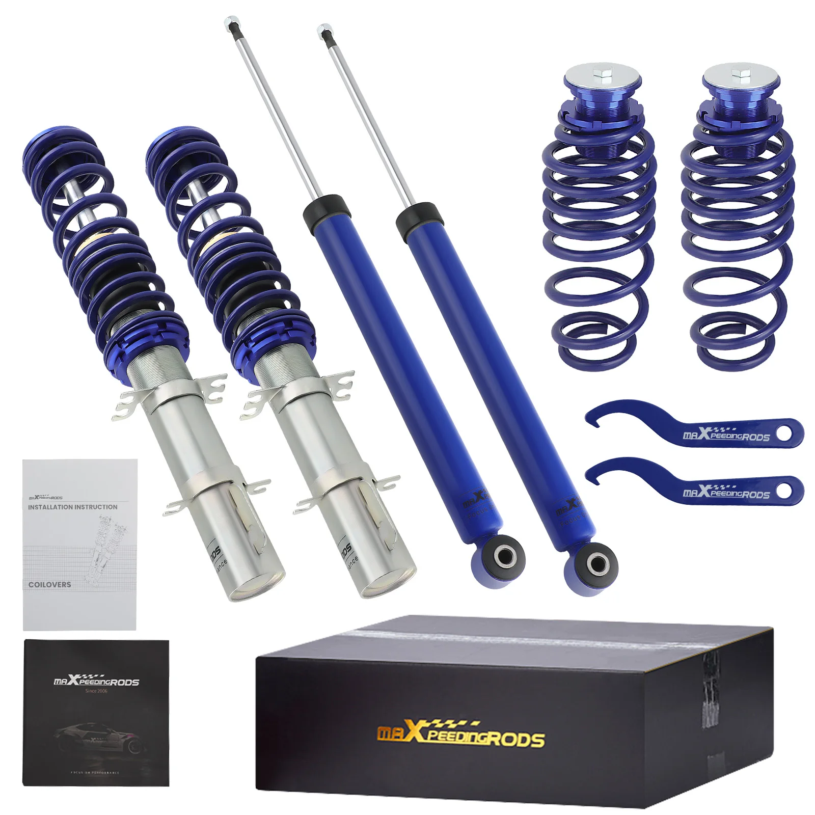 MaXpeedingrods Adjustable Coilovers Shock Absoebers for VW Golf IV FWD 1997-2007 New Beetle FWD 1998-2010