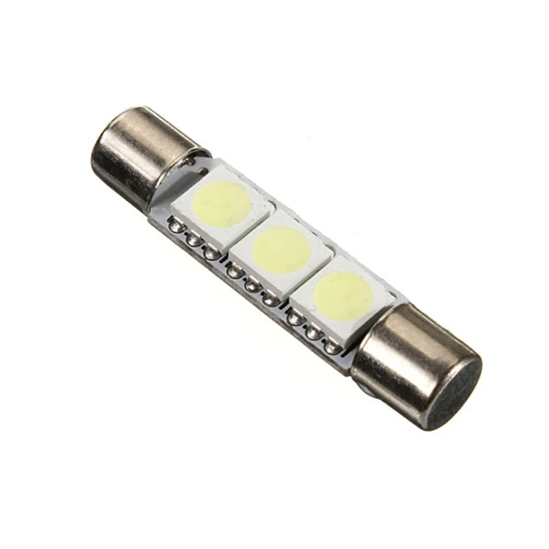 2pcs Festoon 28mm 31mm Car LED C5W  White Interior Light 3SMD 5050 Dome Lights Reading License Plate Light 4300K