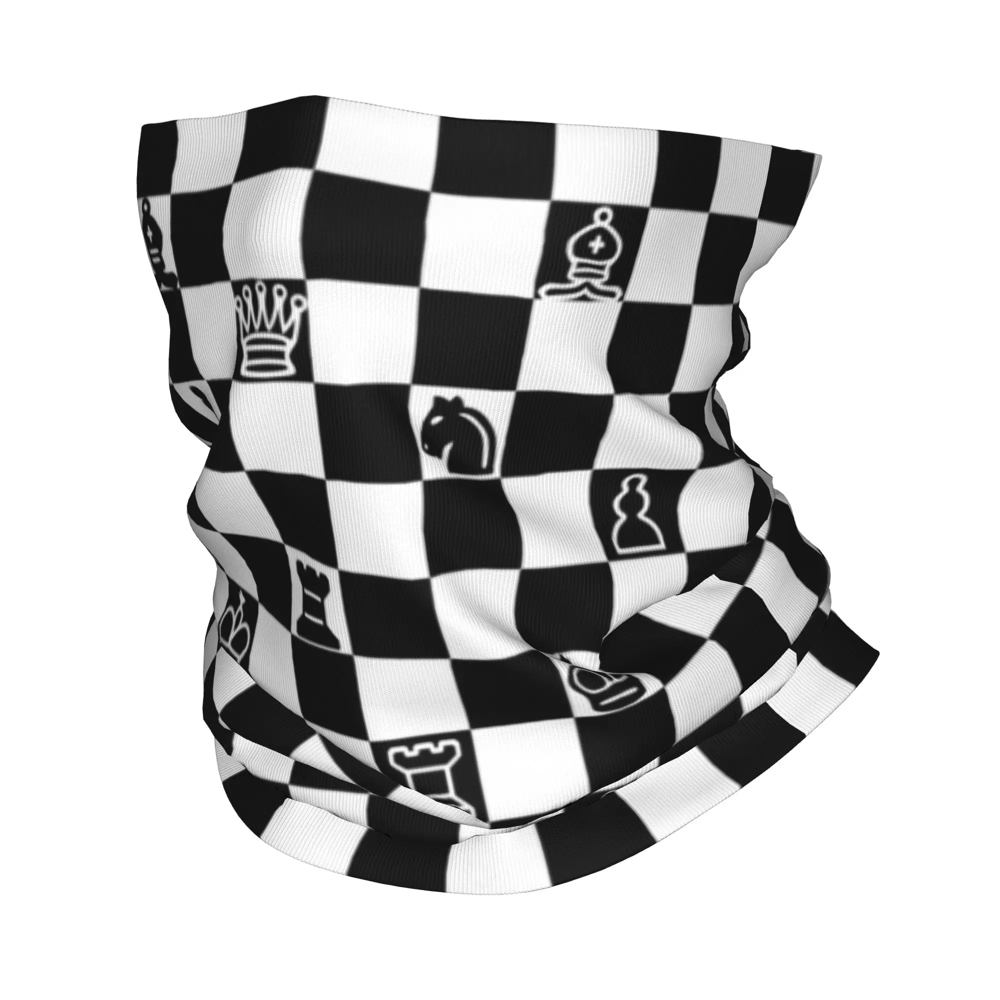 Custom Chess Lover Winter Headband Neck Warmer Men Women Ski Camping Tube Scarf Chessboard Game Face Bandana Gaiter