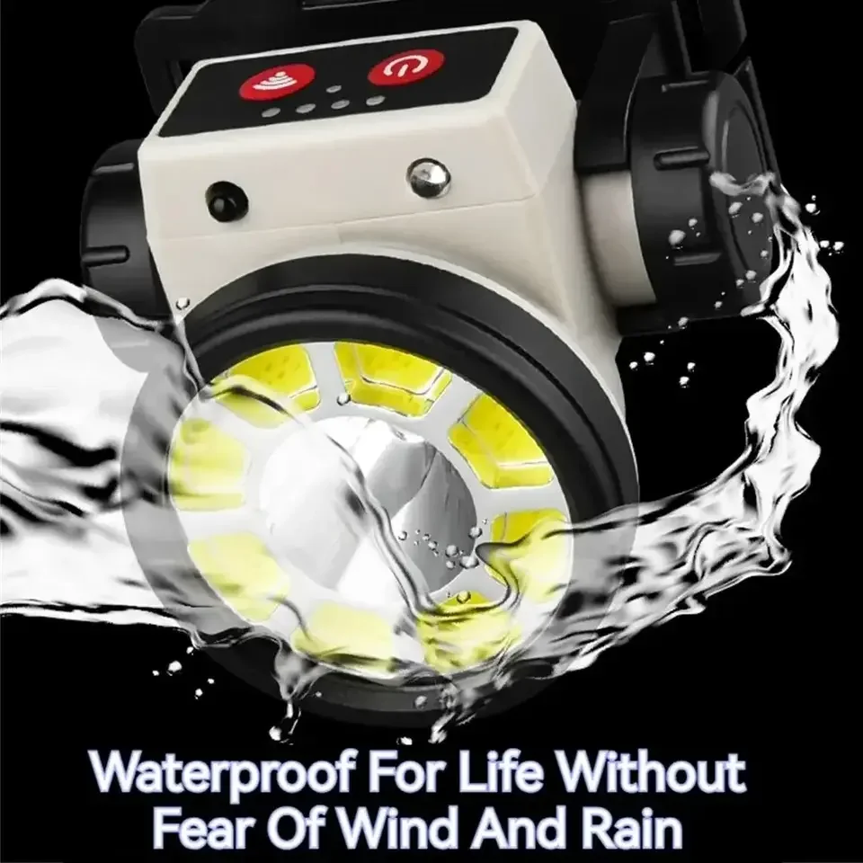 COB Bright Headlamp Rechargeable Smart Sensor Headlight Portable Magnetic Work Light Outdoor Camping Waterproof Emergency Lamp