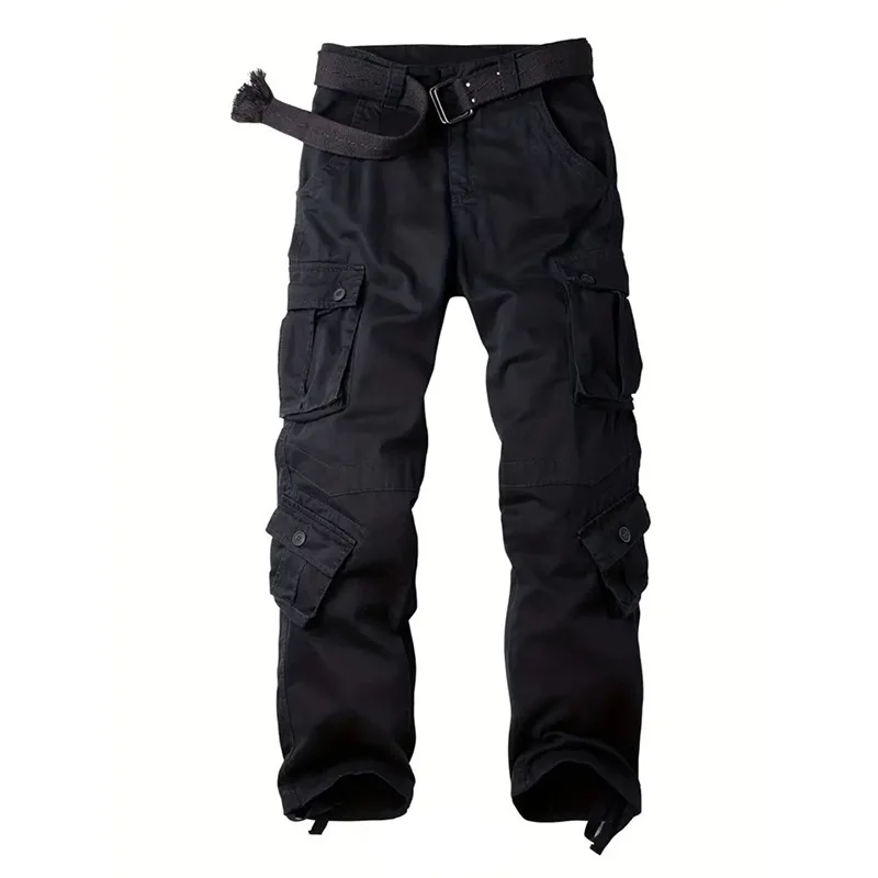 Autumn Thick Cargo Pants Men Multi-Pocket Outdoor Work Trousers Midweight Field Training Pants Tactical Hiking Camping Trousers
