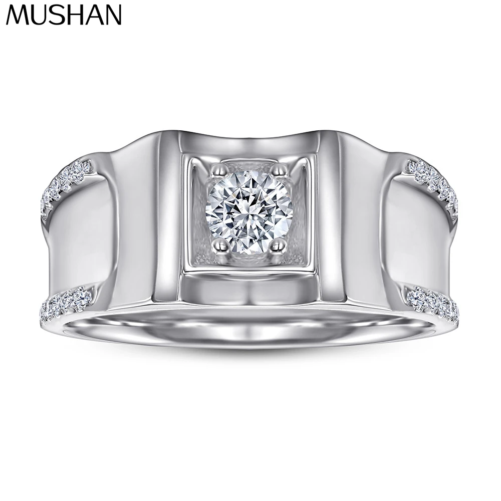 

MuShan Jewelry 925 Sterling Silver Ring Wedding Band High Carbon Diamond Bridal Shower Luxury Style Women Rings Fine Jewelry