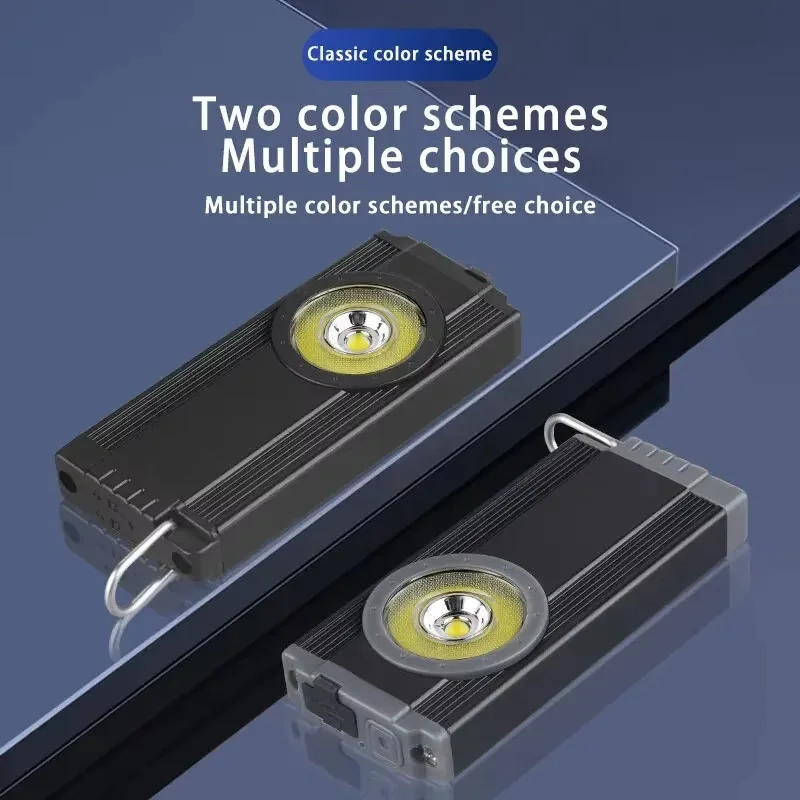 LED Keychain Light Mini COB Flashlight Rechargeable with Magnetic Tail Lantern Camping Portable Emergency Torch