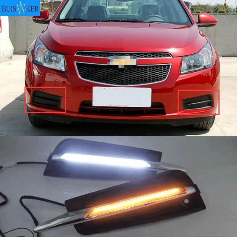 

car for chevrolet cruze 2009-2013 DRL Driving Daytime Running Light fog lamp Relay Daylight styling yellow turn signal