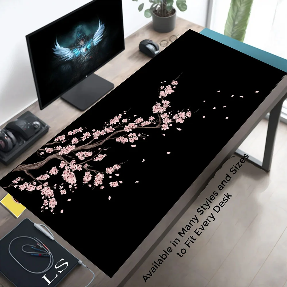 

Japan Cherry Blossom Mouse Pad XXL Gray Laptops Gaming Deskmat Sakura Mousepad Anime Office Carpet Gamer Keyboard Computer Desks