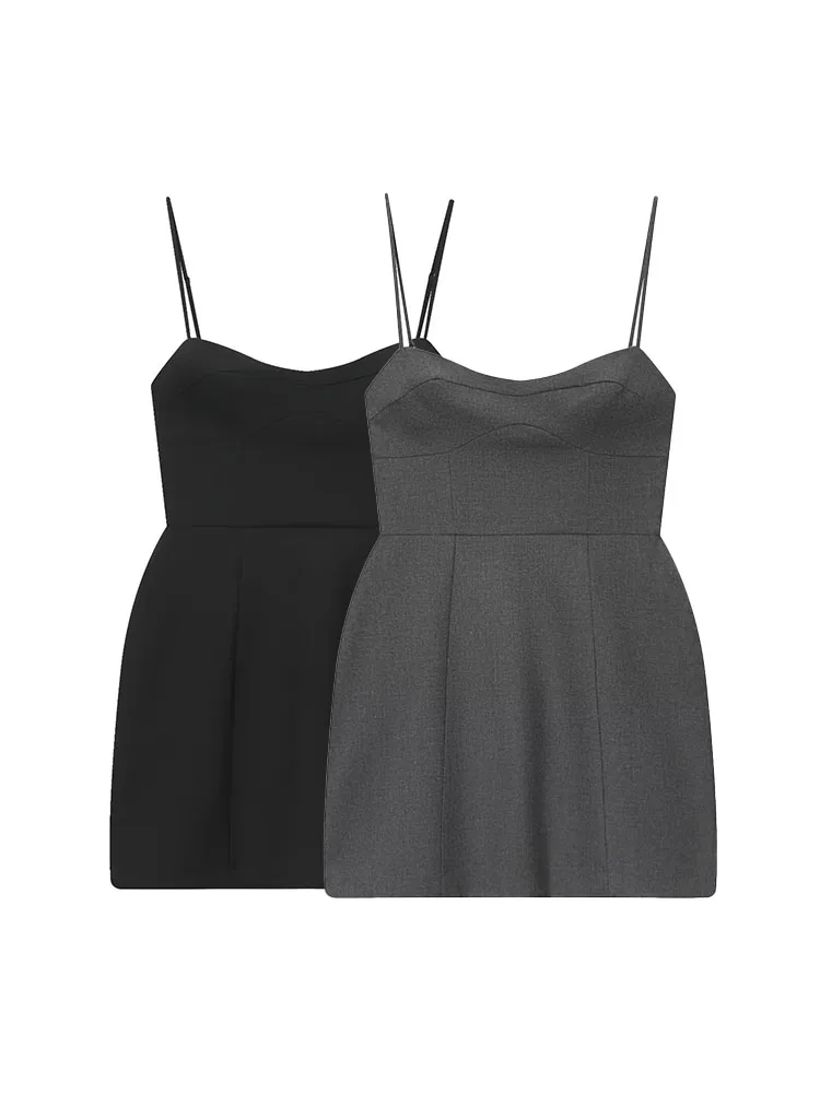 HH Vrouw Nieuwe Mouwloze Rits Veelzijdige Sexy Backless Jarretelrokje Vrouwelijke Lente Casual Fashion Party Effen Kleur Rok