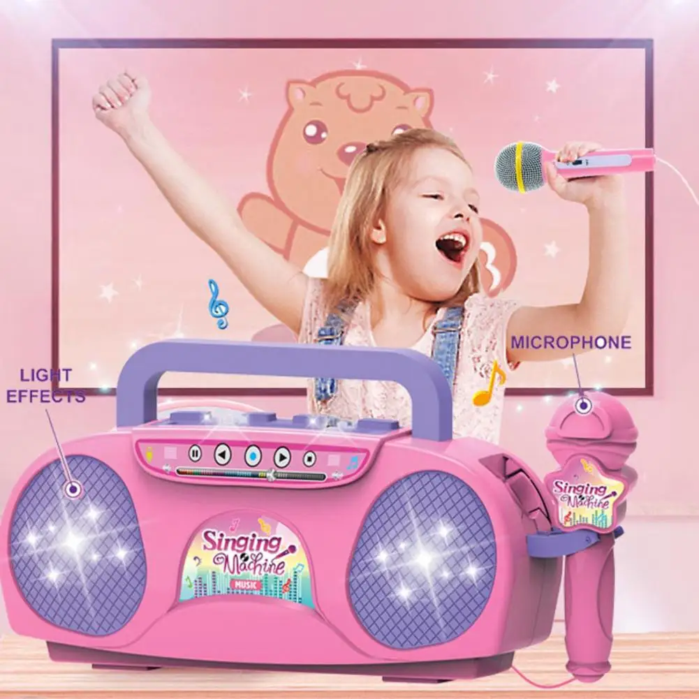 

Cool Lighting Effects Microphone for Children Safe Portable Kids Microphone Toy with Lighting for Indoor/outdoor for Kids