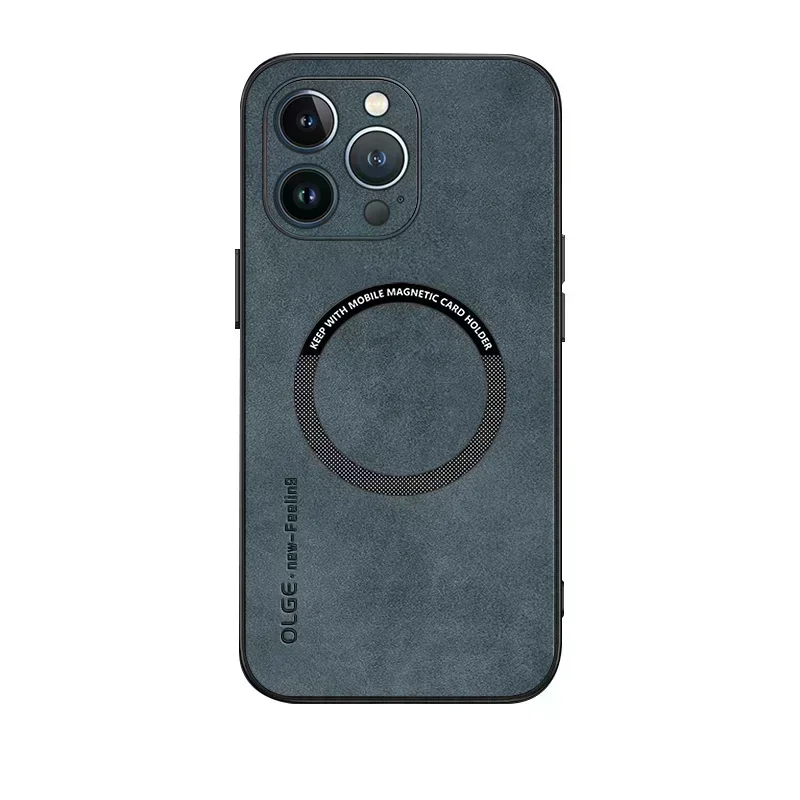 Voor Magsafe Luxe Lederen Schokbestendige Telefoon Gevallen Voor iPhone 17 16 15 14 13 12 11 Pro Max Plus magnetische Draadloze Opladen Cover - afbeelding 1