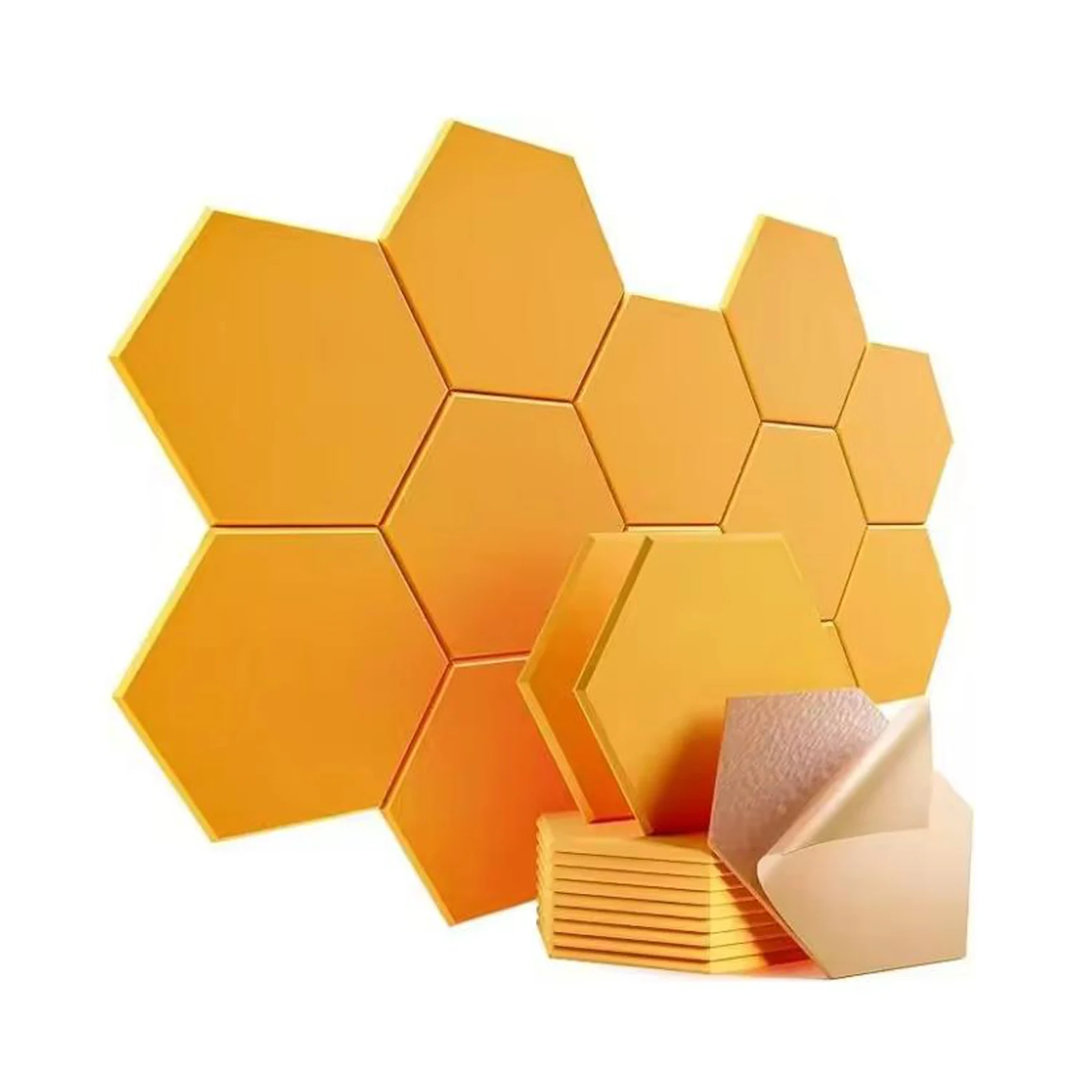 12PC Acoustic Panels Sound Proof Foam Panels High Density Absorb Noise Insulation Echoes Home Room Felt Cork Wall Bulletin Board