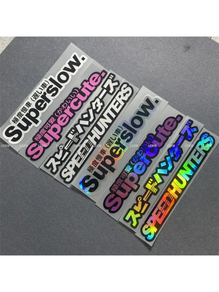 AliExpress NONE Japanese Text Stickers Speedhunters Superslow Supercute Motocross Bike Bicycle Cycling Race Decal Car Styling Graphic